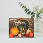 Happy Thanksgiving Autumn Harvest Pumpkin Postkarte (Stehend Vorderseite)