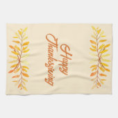 Happy Thanksgiving Autumn Leaf Grenze Custom Geschirrtuch (Horizontal)