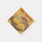 Happy Thanksgiving Autumn Leaves Gourds Serviette (Ecke)