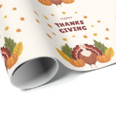 Happy Thanksgiving Autumn Pumpkin Geschenkpapier (Rolleneckpunkt)