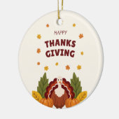 Happy Thanksgiving Autumn, Pumpkin & Turkey Keramik Ornament (Links)