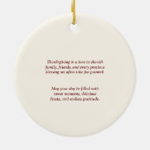 Happy Thanksgiving Autumn, Pumpkin & Turkey Keramik Ornament (Hinten)