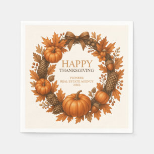 Happy Thanksgiving Autumn Wreath Elegante Serviette