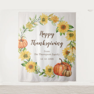Happy Thanksgiving backdrop banner party family Wandteppich