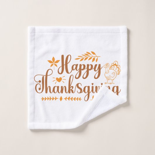Happy Thanksgiving Badhandtuch Set (Waschlappen)