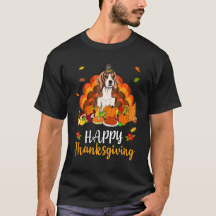 Happy Thanksgiving Beagle Dog Türkei Haustier T-Shirt