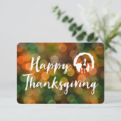 Happy Thanksgiving (beide Fallleuchten) Einladung (Stehend Vorderseite)