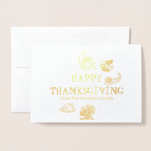 Happy Thanksgiving benutzerdefinierte Familienname Folienkarte