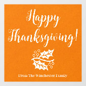 Happy Thanksgiving benutzerdefinierte Skript und F Fensteraufkleber (Blatt)