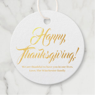 Happy Thanksgiving benutzerdefinierten Skripttext Geschenkanhänger