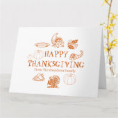 Happy Thanksgiving benutzerdefinierter Familiennam Karte (Gelbe Blume)