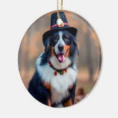 Happy Thanksgiving Bernese Mountain Dog Pilgrim Keramik Ornament (Links)