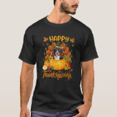 Happy Thanksgiving Bernese Mountain Dog Turkey Pum T-Shirt (Vorderseite)