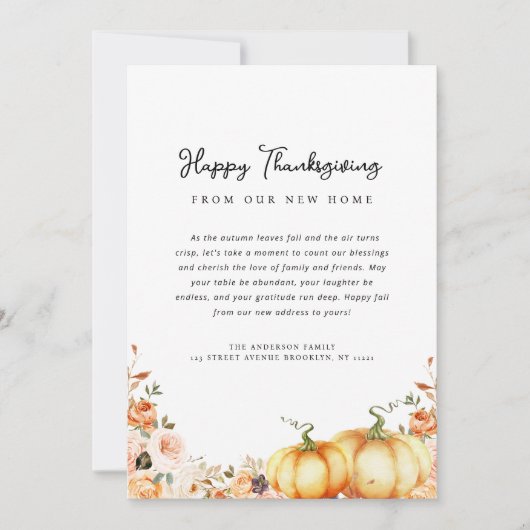 Happy Thanksgiving-bewegende Ankündigungskarte Feiertagskarte (Vorderseite)