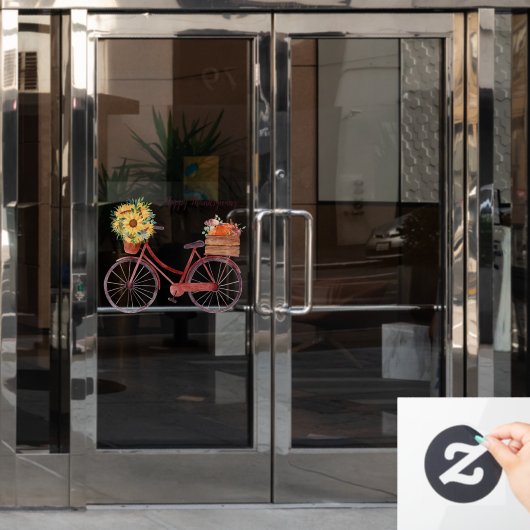 Happy Thanksgiving Bicycle Fensteraufkleber (Büro Tür)