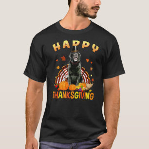 Happy Thanksgiving Black Lab Türkei Pilgrim Hat Fu T-Shirt