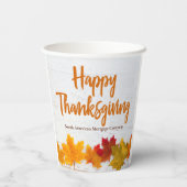 Happy Thanksgiving Blätter Custom Company Party Pappbecher (Rückseite)