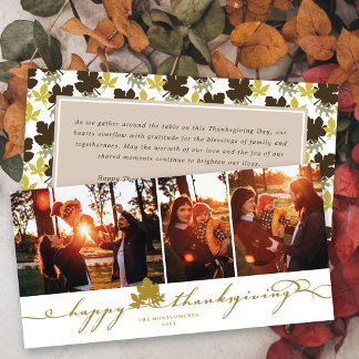 Happy Thanksgiving Blätter Einfach Geblüht 3 Foto Feiertagskarte