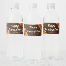 Happy Thanksgiving Blätter Party Wasser Flasche Et Wasserflaschenetikett