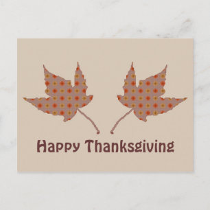 Happy Thanksgiving Blätter Postkarte
