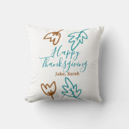 Happy Thanksgiving blauen braunen Herbstlaub Blume Kissen