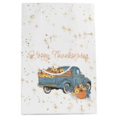 Happy Thanksgiving Blue Truck mit Pumpkins Mittlere Geschenktüte (Vorderseite)