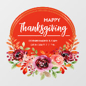 Happy Thanksgiving Blumenkreide Fensterheber Fensteraufkleber (Blatt)