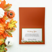 Happy Thanksgiving Boho Floral Pumpkin Green Karte