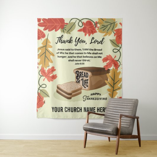 Happy Thanksgiving BREAD OF LIFE Wandteppich (Beispiel)