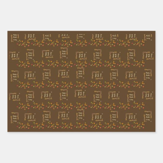 Happy Thanksgiving - Brown Theme Geschenkpapier Set (Vorderseite 2)