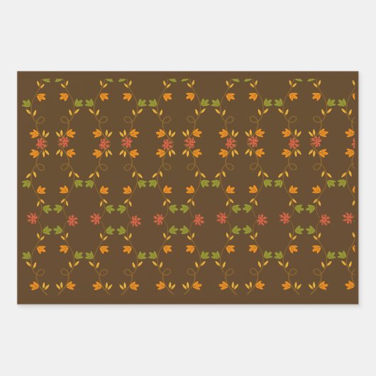 Happy Thanksgiving - Brown Theme Geschenkpapier Set (Vorderseite)