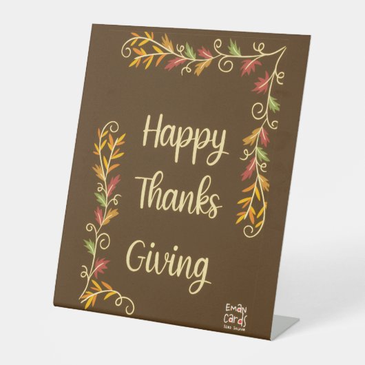 Happy Thanksgiving - Brown Theme Sockelschild (Vorderseite)