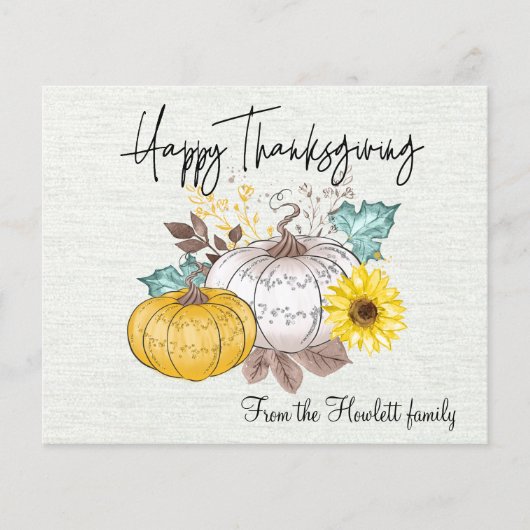 Happy Thanksgiving Budget Card Pumpkin (Vorderseite)