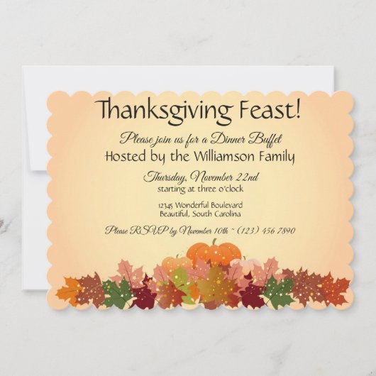 Happy Thanksgiving Buffet/Abendessen Einladung (Vorderseite)