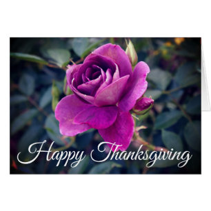 Happy Thanksgiving Burgundy Iceberg Rose #2 Card