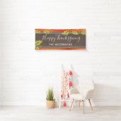 Happy Thanksgiving Burnt Orange Glitzer Custom DIY Banner (Insitu)