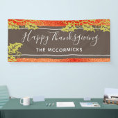 Happy Thanksgiving Burnt Orange Glitzer Custom DIY Banner (Messe)
