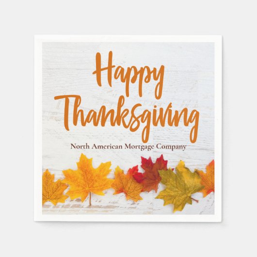 Happy Thanksgiving Business Custom Company Party Serviette (Vorderseite)