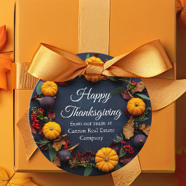 Happy Thanksgiving Business Fall Pumpkin Wreath Geschenkanhänger