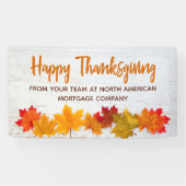 Happy Thanksgiving Business Herbst Leaves Company Banner (Horizontal)