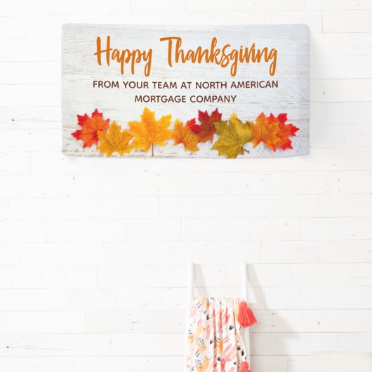Happy Thanksgiving Business Herbst Leaves Company Banner (InSitu)