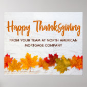 Happy Thanksgiving Business Herbst Leaves Company Poster (Vorne)