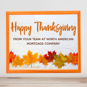 Happy Thanksgiving Business Herbst Leaves Company Poster