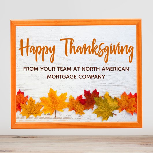 Happy Thanksgiving Business Herbst Leaves Company Poster