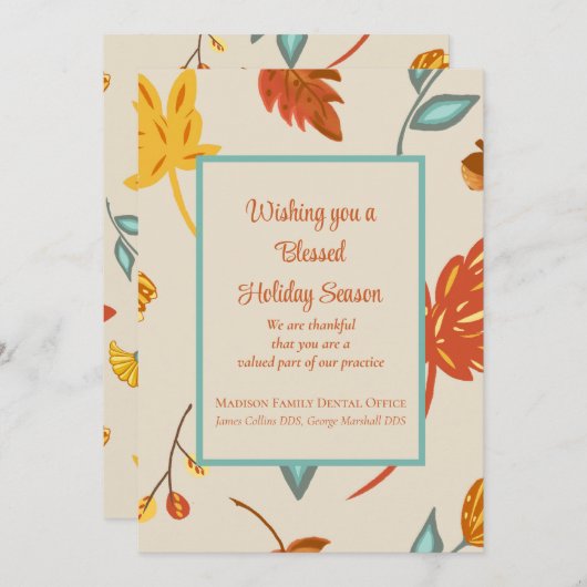 Happy Thanksgiving Business Holiday Card (Vorne/Hinten)