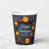Happy Thanksgiving Business Pumpkin Dinner Party Pappbecher (Rückseite)