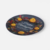Happy Thanksgiving Business Pumpkin Dinner Party Pappteller (Schrägansicht)