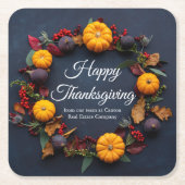 Happy Thanksgiving Business Pumpkin Dinner Party Rechteckiger Pappuntersetzer (Vorderseite)