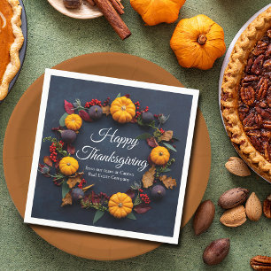 Happy Thanksgiving Business Pumpkin Dinner Party Serviette