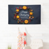 Happy Thanksgiving Business Pumpkin Wreath Custom Banner (Insitu)